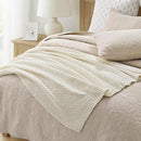 Chunky Chenille Knit Throw Blanket for Couch, Soft Luxurious Moss Stitch Blankets for Bed, Cozy Decorative Farmhouse Knitted Throws for Sofa, Ivory White, 60" x 80" by CozyNest Decor