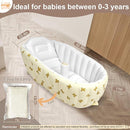 Mink Newborn to Toddler Bath Tub,Inflatable Baby Bathtub with Built-in Air Pump,Portable Travel Shower Basin with Back Support, Deflates and Folds Easily (Bear tub) by TinyTreasures Baby Boutique