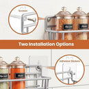 5 Pack Spice Rack Seasoning Organizer Wall Mount, Screw or Adhesive Hanging Shelf Basket Spice Organizer Shelf for Kitchen, Silver by CozyNest Decor