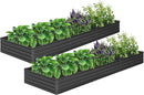 MGNO 2pcs 12x4x1FT Galvanized Raised Garden Bed-Outdoor Planter Box for Vegetables-Metal Garden Bed,RRectangle Planting Box for Herb,Flower,Black by GreenHaven Gardens