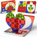 Magnetic Tiles Travel Toys with Storage Case, Portable STEM Building Blocks for 3-8 Year Olds, Toddler Airplane Activities & On-The-Go Birthday Gift for Boys & Girls by TinyTreasures Baby Boutique