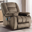 Massage Recliner Chair with Heat and Massage, Soft Fabric Ergonomic Manual Reclining Chairs, Heavy Duty Reclining Sofa Chair with Side Pockets for Living Room (Taupe) by CozyNest Decor