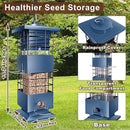 Bird Feeder 3LBS Metal Anti-Squirrel Wild Birdseed Feeder for Finch Cardinal Blue Jay Outdoors Hanging (Blue) by GreenHaven Gardens