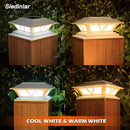 SIEDiNLAR Solar Post Lights Outdoor 2 Modes LED Fence Deck Cap Light for 4x4 5x5 6x6 Posts Garden Patio Decoration Warm White/Cool White Lighting White (8 Pack) by GreenHaven Gardens