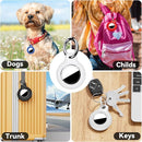 Upgrade Waterproof 4 Pack Airtags Holder with Apple Airtags Keychain, Hard PC Air Tag Case, Anti-Scratch & Shock Air tag Holder, Men's Women's Keyrings & Keychains - Black+White+Blue+Red by TinyTreasures Baby Boutique