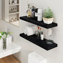 Fun Memories Black Floating Shelves 36 Inch Long, 8 Inch Deep Floating Shelf for Wall, 36" W x 8" D Wall Shelves Set of 2, Black Deep Floating Shelves for Bedroom, Living Room, Kitchen by CozyNest Decor