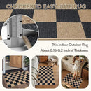 Lahome Checkered Easy Jute 2x3 Rug, Small Entryway Rug Non Slip Kitchen Front Door Mat, Farmhouse Neutral Area Rug Non Shedding Low Pile Floor Carpet for Foyer Porch Doorway by CozyNest Decor