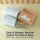 Waterproof Crib Mattress Protector Cover Fitted - 2-Pack Quiet Baby Crib Mattress Pad Sheets, 52" x 28" Soft Quilted Cotton Baby Sheet, Machine Washable, Easy Fit, Durable (Frost/Mavy) by TinyTreasures Baby Boutique