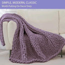 Bigacogo Chunky Knit Throw Blanket for Couch, 51x63 inches, 100% Hand Knitted with Thick Jumbo Chenille Yarn, Cozy Soft Large Rope Knot Cable Crochet Blankets for Sofa Bed Living Room, Winter Grape by CozyNest Decor