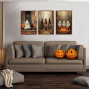 HLNIUC Framed Halloween Canvas Wall Art,Dark Witch Crow Raven Prints,Black Cat Decor,Horror Gothic Ghost Pictures Set of 3 (16"X24") Scary Pumpkin Wall Decor for Party Living Room Bedroom Decoration by CozyNest Decor