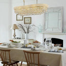 Rectangular Crystal Chandeliers for Dining Room,10 Lights Adjustable Height Oval Crystal Ceiling Light Fixture for Kitchen Island, Gold Finish, L36'' by CozyNest Decor