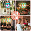 Solar Hot Air Balloon Lantern with Flame， Butterfly Glass Outdoor Solar Lanterns for Outside Hanging Farmhouse Patio Pathway Decor, Butterfly Gifts for Women Grandma Mom by GreenHaven Gardens