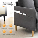 VINGLI 47" Small Couch, Dark Grey Linen Loveseat Sofa Mini Couch Mid Century Modern Decor Love Seat for Small Spaces Living Room, Bedroom, Play Room by CozyNest Decor