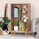 5 Cube Small Bookshelf,3 Tier Mid-Century Modern Bookcase with Legs,Wood Kids Bookshelves Storage Organizer Shelf,Free Standing Narrow Book Shelves,Oak Grey Corner Bookcases for Bedroom,Living Room by CozyNest Decor