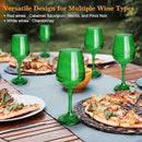 Green Wine Glasses Set of 6-12oz Green Long Stem Wine Glass Cups, Pretty Crystal Glassware, Hand Blown Goblets Drinkware, Unique Drinking Stemware Holiday Gift Set by CozyNest Decor