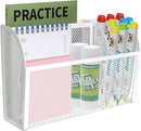 Magnetic Pencil Holder Magnetic Shelf for the Whiteboard 3-Grid Mesh Magnetic Pen Holder for Refrigerator Magnetic Organizer Locker Accessories Organizer for Office (White) by CozyNest Decor