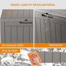 31 Gallon Resin Deck Box, Lockable Patio Outdoor Storage Box for Furniture, Garden Tools and Tools Storage, Waterproof Outside Storage Boxes - Grey by CozyNest Decor