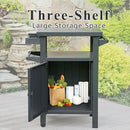 Domi Grill Carts Outdoor with Storage and Wheels, Whole Metal Portable Table and Storage Cabinet for BBQ,Deck,Patio,Backyard(Dark Grey) by CozyNest Decor