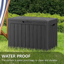 Vixzen 46 Gallon Resin Deck Box, Lockable Outdoor Storage Box for Patio Cushions Storage Furniture,Garden Tools, Pool Supplies, Weatherproof and UV Resistant,Black by CozyNest Decor
