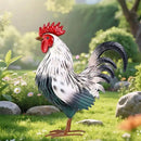 Rooster Garden Statue Sculpture Metal Chicken Yard Decor Outdoor Figurines Patio Backyard Decoration by CozyNest Decor