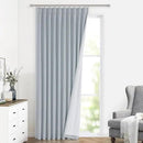 Vision Home Blue Fog Pinch Pleated Full Blackout Curtains Linen Blended Room Darkening Window Curtains 108 inch for Living Room Bedroom Thermal Insulated Pinch Pleat Drapes with Hooks 60" Wx108 Lx1 by CozyNest Decor