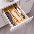Fabsome Drawer Divider 6 Pack, Bamboo Kitchen Dividers Organizers Adjustable 17''-22'', Wooden Dresser Separators for Nursery Organization Clothes Socks Underwear Baby Clothing, with Soft Foam Ends by CozyNest Decor