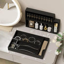 Kitchen Drawer Organizer Bins, Black Bamboo Drawer Organizer Stackable for Silverware, Utensils, Cutlery, Flatware, for Junk Drawer, Dresser, Bathroom, 12" x 3" x 2.5" (Set of 2) by CozyNest Decor
