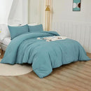 Litanika Comforters Grayish Teal Oversized Queen Size, 3 Pieces Lightweight Solid Bedding Comforter Set, All Season Fluffy Bed Set (98x98In Comforter & 2 Pillowcases) by CozyNest Decor