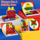 Magnetic Tiles Travel Toys with Storage Case, Portable STEM Building Blocks for 3-8 Year Olds, Toddler Airplane Activities & On-The-Go Birthday Gift for Boys & Girls by TinyTreasures Baby Boutique