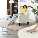 VINGLI Mid Century Modern Accent Chairs for Living Room, Cream White Comfy Reading Chair Soft Chenille Sofa Chairs Upholstered Side Armchair for Living Room, Bedroom, Apartment by CozyNest Decor