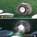 Solar Rock Lights, 2 Pack Outdoor Decorative Garden Spotlights for Pathway, Walkway, Yard, Landscape, Patio (Dark Brown) by GreenHaven Gardens