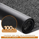 Mibao Front Door Mat, Dirt Trapper Welcome Mat for Outdoor Indoor, Non-Slip Waterproof Doormat, Durable Machine Washable Low Profile Entry Rug for Back Door Outside Patio Porch, 30" x 18", Grey by CozyNest Decor