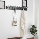 Dseap Wall Mounted Coat Rack: 38-1/4" Long, Patented, Heavy-Duty, 10-Double-Hooks Wooden Hanger Rail for Winter Coats, Hats, Jackets, Clothing - Black, Pack of 2 by CozyNest Decor