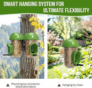 LONA Bird Feeders for Outdoors 2 Pack, Tube Birds Feeder Weatherproof with Multiple Hanging Methods, Wild Feeding Silo for Outside, 1 Port by CozyNest Decor