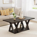 47” Wood Coffee Tables for Living Room Rustic Stands with Storage Shelf Brown Coffee Tables for Living Room. Farmhouse Center Stands with Shelf Farmhouse Rectangle Center Table by CozyNest Decor