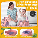 Potty Training Toilet Toddler Potty Chair Kids Boys Girls Dinosaur Animal Comfortable Potties Training Seat for Childrens Ages 1-3 Portable Baby Toilets with Lid Back Easy to Clean Potty Trainer, Pink by TinyTreasures Baby Boutique