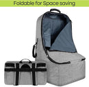 Padded Car Seat Travel Bag for Airplane, Heavy Duty Backpack for Air Travel, Water-Resistant Carrier with Shoulder Strap, Fits Most Car Seats (Grey) by TinyTreasures Baby Boutique