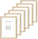 HAUS AND HUES Picture Frame, 5x7 inches, Beige Oak, Set of 6, Natural Wood Picture Frames for Wall Collage by CozyNest Decor
