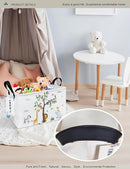 Rectangular Folding Laundry Basket,waterproof Canvas Basket,gift basket,Suitable for children's room,Office,Clothes,Toys Storage(Tree Animals) by TinyTreasures Baby Boutique