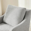 VKNOW Upholstered Dining Chairs, Modern Kitchen Chairs Dinner Chairs with 4 Casters, Linen Armchair for Bedroom Reading Room Living Room, Light Grey by CozyNest Decor