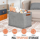 DULLEMELO Large Storage Baskets, 3 Pack Foldable Storage Baskets Bins for Colthes Organizer, Fabric Storage Organizer Baskets for Shelves Closet Nursery Toy Storage(Gray) by TinyTreasures Baby Boutique