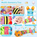 Baby Toys 0-6 6-12 Months, Sensory Musical Animal Stuffed Toy for Infant 0-3 3-6 Months, Tummy Time Toys with Mirror Crinkle Rattle, Plush Unicorn Cat Toy Gifts for 0 1 2 3 4 5 6+ Months Boys Girls by TinyTreasures Baby Boutique