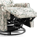 UIXE Swivel Rocker Manual Recliner Chairs Set of 2, Wingback Swivel Glider Fabric Nursery Reclining Sofa Chair, High Back Upholstered Arm Chair for Living Room Bedroom - Bird Pattern by CozyNest Decor