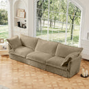 Modern 3 Seater Slipcovered Sofa with Suppleness Armrests