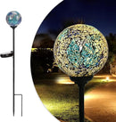 Solar Garden Lights Outdoor Decorative - Solar Gazing Ball Mosaic Garden Stakes Decorative Waterproof Outdoor Lights for Pathway Yard Lawn Decoration Blue by CozyNest Decor