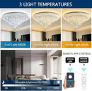 Crystal Chandeliers Modern LED Dimmable Flush Mount Ceiling Chandeliers for Living Room High Ceiling Entrance Foyer Bedroom Dining Room by CozyNest Decor