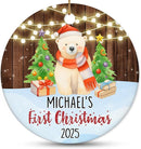 Personalized Baby’s First Christmas Ornament 2025 - Custom Newborn Keepsake - Sweet Gift for New Parents Mom Dad - Bear Themed Babies Ornament - Sweet Gift for Family Welcoming New Baby by TinyTreasures Baby Boutique