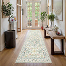 Wonnitar Washable Rug Runner 2'6''x8', Boho Floral Hallway Runner Rug 8ft Long Carpet for Bedroom, Soft Non Slip Ultra-Thin Beige Carpets for Bathroom Kitchen Bedside by TinyTreasures Baby Boutique