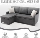 Pull Out Couch, Oversized Sleeper Sofa Couch, Sectional Sleeper Sofa Bed for Living Room Bedroom Lounge (Grey, 73 Inch) by CozyNest Decor
