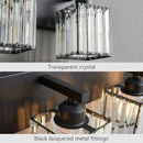 Modern Bathroom Vanity Light 3-Lights Modern Black Crystal Wall Light Bathroom Vanity Light Fixtures by CozyNest Decor